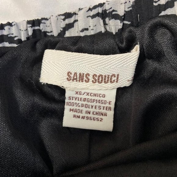 Sans Souci Safari Sheer Black & White Zig Zag, Wide Leg Pants, Size X-Small - Picture 3 of 6
